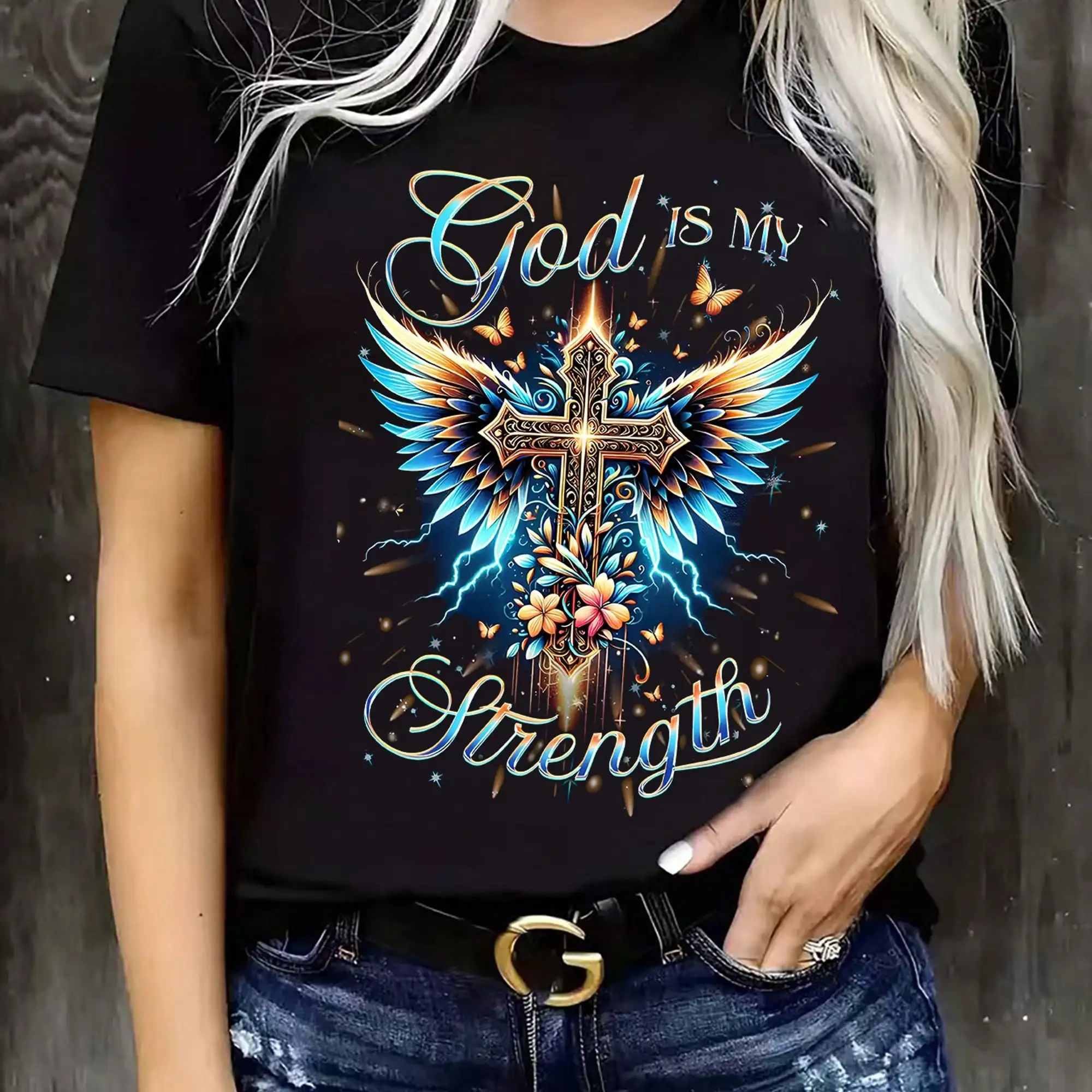 Crossfit Event - Damen-T-Shirt mit Aufdruck „God Is My
