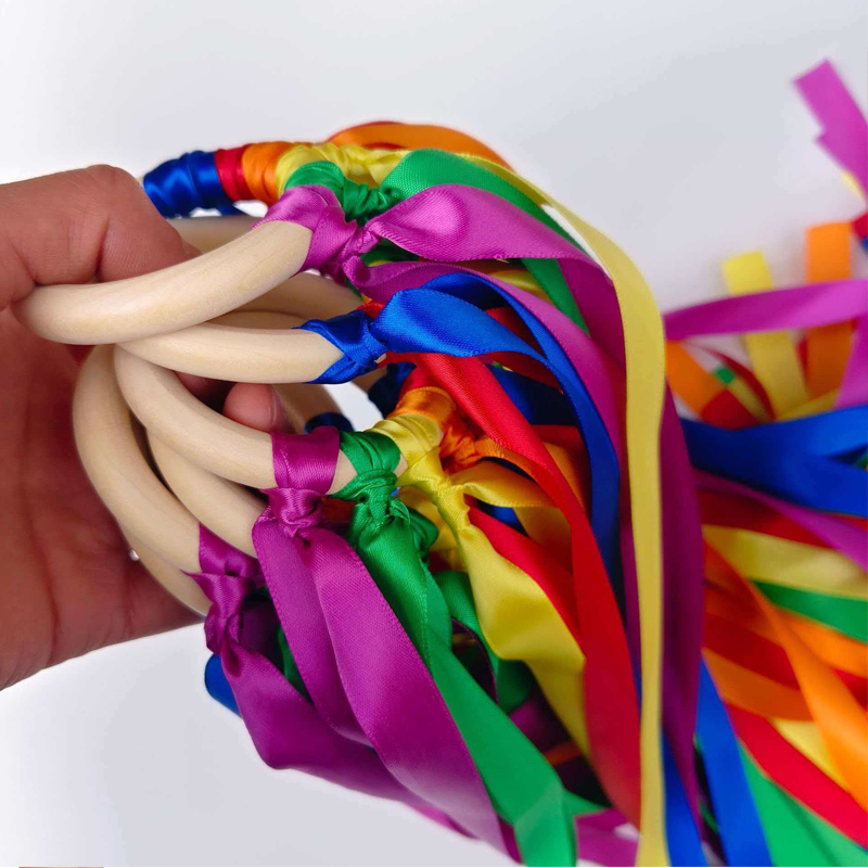 Regenbogen-Handdrachenstäbe, M – Gymnastic Ring Wood Bewertung und Preis