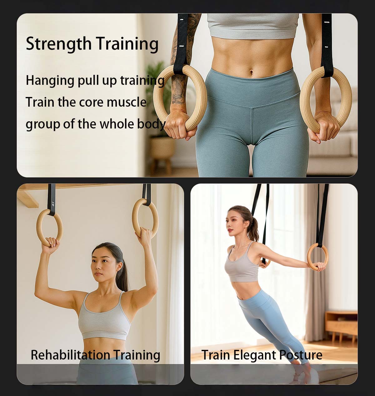 Verstellbare Gymnastikringe au – Gymnastic Ring Wood Bewertung und Preis